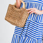 Camel Retro Straw Woven Handle Bag