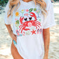 White Summer Vacation Crab Graphic Tee