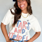 White STARS AND STRIPES Crew Neck Graphic Tee