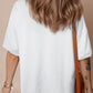 White American Honey Bow Flower Striped Graphic Tee